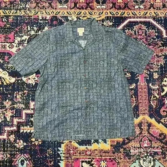LL Bean Shirt‎ Mens Large Short Sleeve Button Up Blue Traditional Fit - Picture 1 of 1